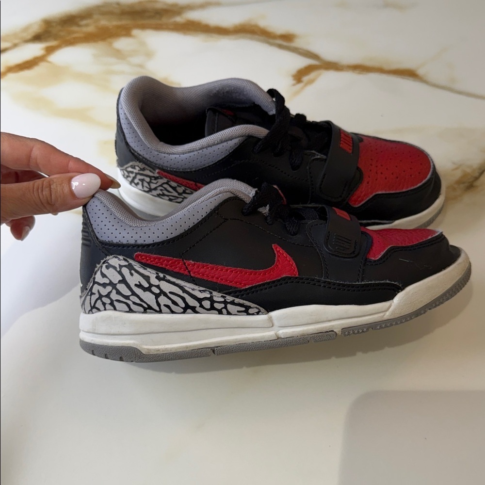 Nike Air Jordan Kids Black and Red Sneakers - Picture 4 of 8